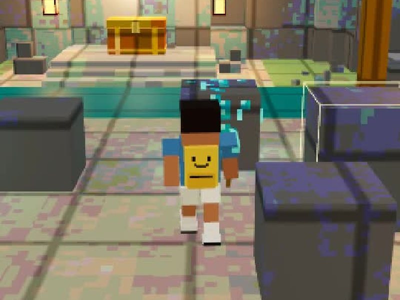 Block world made of chunky cubes